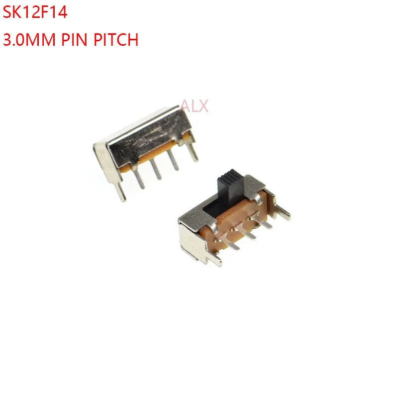 S37bcc23600884177848bb39434e4776bV.webp 20PCS SK12f14 TOGGLE switch 3PIN 1P2T Handle high 4MM PITCH 3.0MM 3MM Right Angle Slide Switches sk12f14VG4 - Image 1
