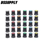 6Value*5PCS=30PCS WH148 AG3 Potentiometer Knob Cap 30PCS White Blue Green Orange Red Yellow 15*15MM Plastic Knobs Kit - Image 4