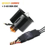QX-Motor 70mm EDF 4s 6s QF2827 Brushless motor 12 Blades Ducted Fan w/ 80A 60A 3-6S Esc for RC EDF Jet Aircraft Airplane - Image 7