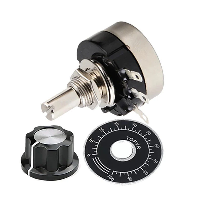 S397999da8b1e4c5a9ab84d4bdb87242ev.webp RV24YN20S 1Set(3PCS) Carbon Film Potentiometer 1K 2K 5K 10K 20K 50K 100K 1M Ohm Single Rotary Taper With A03 Knob With Dial - Image 1