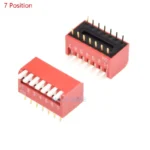 10PCS red 1/2/3/4/5/6/8/10/12 Position bits dip TOGGLE switch doule Row PITCH 2.54MM Slide Switches Right Angle - Image 6