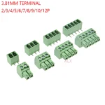 5/10Set 15Edg 2/3/4/5/6/7/8/9 Pin Right Angle Screw Terminal Block Connector 3.81mm Pitch Plug+Pin Header Socket 2p 3p 4p 5p 6p