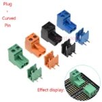 Green/Black/Blue/Orange 2edg 5.08mm 2/3/4/5/6/8P Straight/Curved Needle Pin Pluggable Screw Terminal Block Connector Plug+Socket - Image 5