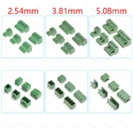 10PCS 2.54/3.81/5.08MM 2EDG 15EDG 2/3/4/5/6/7/8 Pin Screw Terminal Block Connector Pitch Plug+Straight/Curved Needle Pin Socket