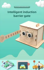 DIY Intelligent Parking Barrier Gate Kids DIY Physical Science Experiments Wooden Toy Set Assembled Educational Toy For Kid Gift - Image 7