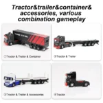 Tubro Racing 1:76 C50 10CH Detachable Attachable Remote Control Trailer Simulation Lights Horn Full Scale RC Trailer Model Toy - Image 5