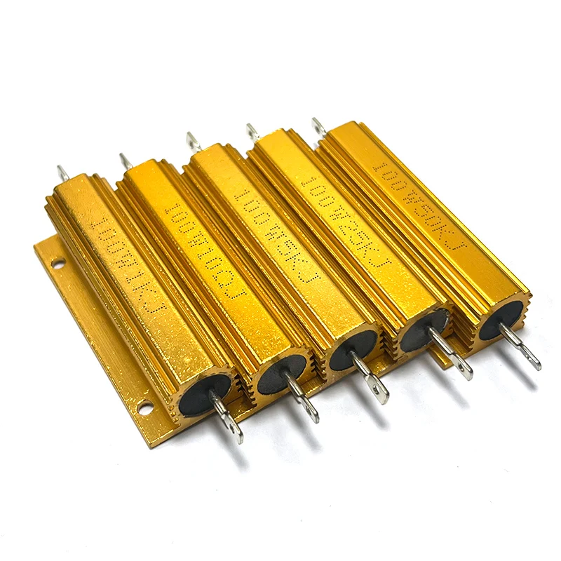 1pcs 100W Aluminum Power Metal Shell Case Wirewound Resistor 0.01R 0.05 0.1 0.2 0.22 0.25 0.3 0.33 0.4 0.47 0.5 0.6 0.68 0.8 Ohm