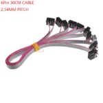 5PCS FC-6p 30CM 2.54MM pitch JTAG AVR ISP DOWNLOAD CABLE 6P WIRE 6PIN Gray Flat Ribbon Data Cable FOR DC3 IDC BOX HEADER
