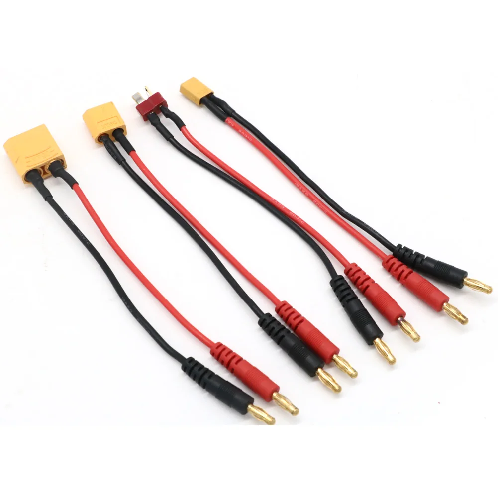 S4345857e13f345bf8e96aa31f4980718n.webp 20CM XT30 XT60 XT90 T Plug Charge Lead to 4.0mm Banana Plugs Charge Cable Silicone Wire 16AWG For Lipo Battery - Image 1