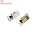 2pcs 3u Gold Plated Solid Pin Db9 Male Female Mount Serial Port Connector Solder Type d-sub Rs232 Com Connectors 9pin Adapter