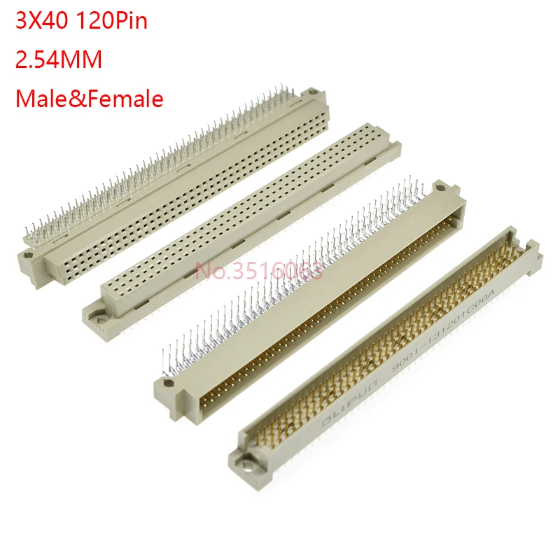 S46400c9c908342dc825631869c9b97ccX.webp 1pcs din 41612 Connector 3 Rows Plug Header Male Female Through Hole 3X40 120 Pin Pitch 2.54 mm 9001 141201 151201 131201 161201 - Image 1