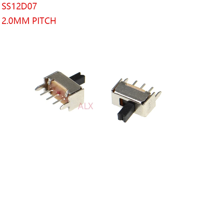 20pcs Ss12d07 G4 Toggle Switch 3pin 1p2t Handle High 4mm Pitch 2.0mm Slide Switches Ss12d07g4