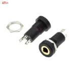 5PCS PJ392A 3.5MM Audio Jack Socket 3/4 Pole Black Stereo Solder Panel Mount Gold With Nuts PJ-392A - Image 5