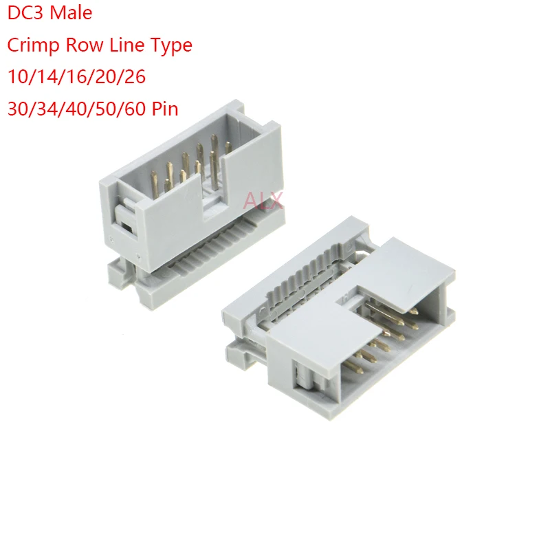 5pcs 2.54MM IDC Type Box Header Male Headers 10/14/16/18/20/30/34/40/50 PIN Connector for 1.27mm Pitch Flat Cable