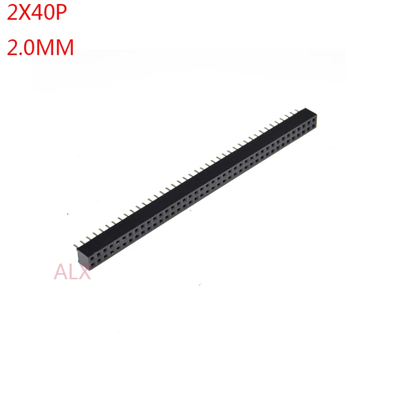 10pcs 2x40 Pin Double Row Straight Female Pin Header 2.0mm Pitch Strip Connector Socket 2*40 40p 40pin 40 Pin For Pcb Board