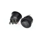 5PCS KCD1-105 3PIN BLACK ROUND Push Button rocker Switch ON/OFF/ON   power switches 16A/250V 20A/125V - Image 2