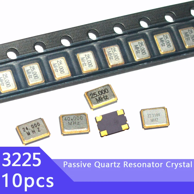 10PCS 3225 4PIN 18.432Mhz 18.432M 18.432 MHz 3.2*2.5mm Passive SMD Quartz Resonator Crystal
