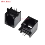 10 pcs RJ11/RJ45 4P4C 6P6 6P4C 6P2C 8P8C Modular Network PCB Jack Vertical Ports Sockets Female Connectors Black Gray crystal - Image 5