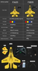 RC Plane SU35 2.4G With LED Lights Aircraft Remote Control Flying Model Glider Airplane F22 FX820 FX620 FX622 A380 EPP Foam Toys - Image 38