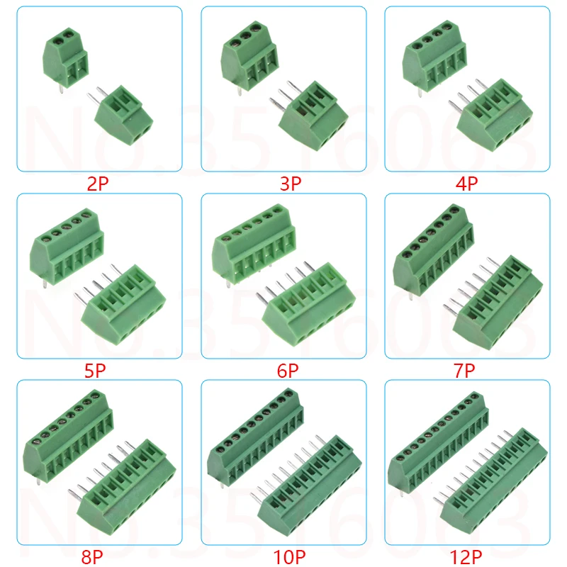 5/10pcs KF128 2.54mm PCB Mini Screw Terminal Blocks Connector for Wires KF128-2.54 2P 3P 4P 5P 6P 7P 8P 9P 10P 12P 16P Terminal