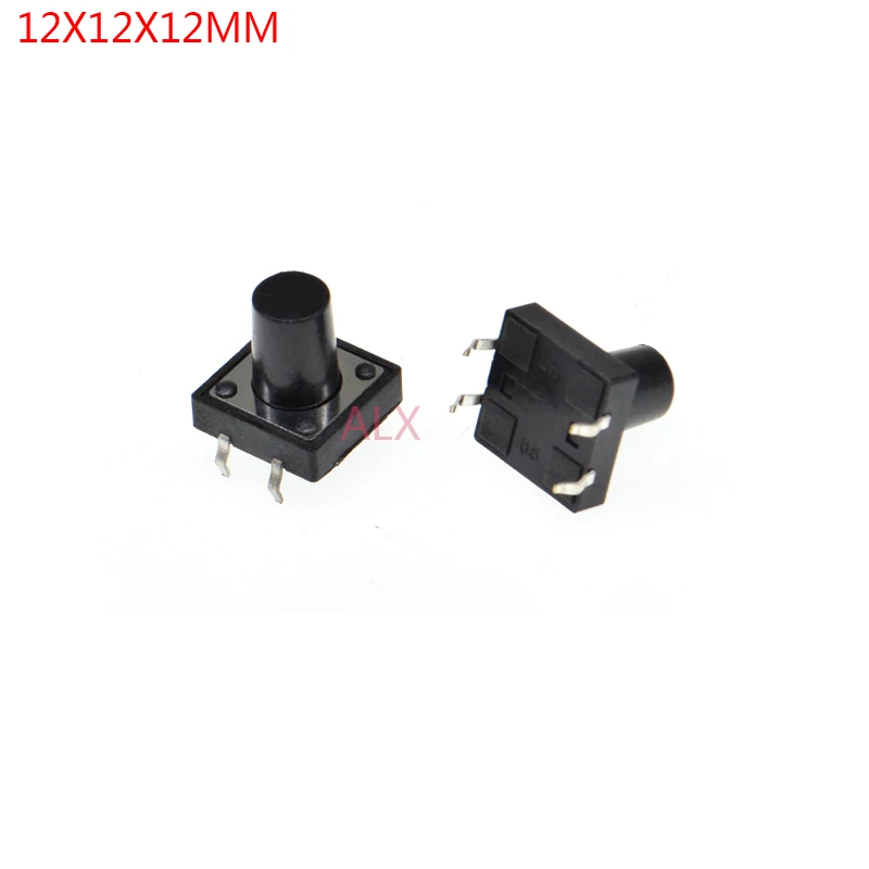 50PCS 12X12x12mm 4PIN dip TACT push button switch Micro key power tactile switches 12x12x12 12*12*12MM Light touch