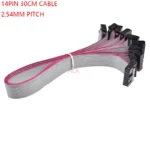 5pcs fc-14p 30cm 2.54mm Pitch Jtag Avr Isp Download Cable 14p Wire 14pin Gray Flat Ribbon Data Cable For Dc3 Idc Box Header