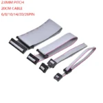 1PCS 2.0MM pitch FC-6/8/10/14/16/20/40/50 PIN 20CM JTAG ISP DOWNLOAD CABLE   Gray Flat Ribbon Data Cable FOR DC3 IDC BOX HEADER