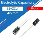 25V22uf 4x7mm Aluminum Electrolytic Capacitor 25v 22uf 22uf25v 25v22mf 22mf25v 25v22MFD 25wv 25vdc 33uf 47uf  68uf  100uf