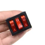 2PCS KCD4 three ways 9 PIN Push Button rocker Switch with red led light ON/OFF   power switches 16A 30A/250V Triple 9PIN - Image 3