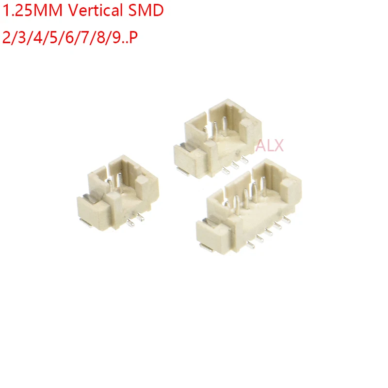 20/50pcs Jst1.25 Vertical Smd Smt Connector 1.25mm Pitch Male Pin Header 2p/3p/4p/5p/6p/7p/8p/9p/10p/11p/12p For Pcb Board Jst