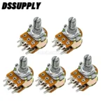 9Sets WH148 15mm Single Potentiometer KIT New 6-Pins B1K B2K B5K B10K B20K B50K B100K B500K B1M With White AG3 Knobs Set - Image 2
