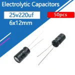 25V220UF 6x11mm Aluminum Electrolytic Capacitors 220uf 25v 220uf25v 25v220mf 220mf25v 25v220MFD 220mf 220MFD 25wv 25vdc
