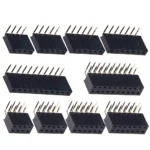 2.54mm Pitch Single Row Bent Female 2~40P PCB Board 90° Double row female connector 2/3/4/6/10/12/16/20/40Pin For Arduino - Image 2