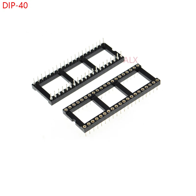 5PCS wide body DIP40 IC ROUND HOLE SOCKET 40p DIP CHIP TEST HOLDER Adaptor 40 PIN dip-40 DIP 40PIN 2.54MM PITCH CONNECTOR