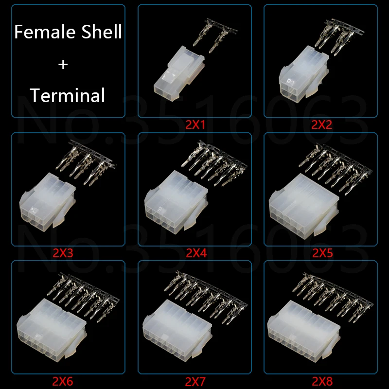 10PCS 5557/5559 4.2mm 2*1/2/3/4/5/6/7/8/10P Pin Female Plug For PC Computer Card GPU PCIe Power Connector Plastic Shell Housing