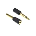 2Pcs 3.5mm Female To 6.3mm Male Audio Adapter Jack To Plug Converter - Image 2