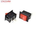 10PCS KCD1-101 SPST 2PIN red mini Push Button rocker Switch ON/OFF power switches 6A/250V 10A/125V 15*21MM 15*21 2 pin