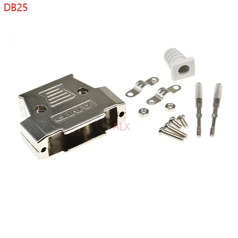 1set DB25 female MALE CONNECTOR + metal shell Solder Type D-Sub CONNECTORS 25 pin plug socket Adapter