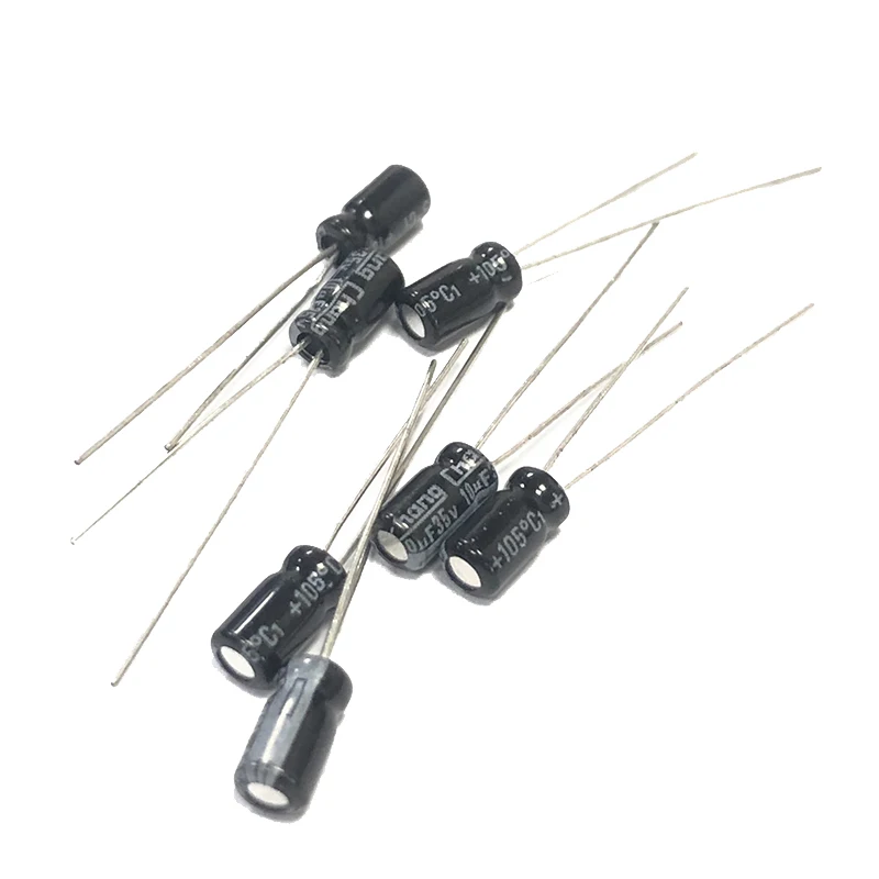 50pcs 35V10uF Aluminum Electrolytic Capacitor 10uF35v 35v10mF 10mF35v 35v 10uf 4x7mm