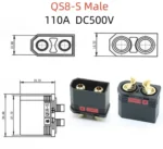 1pair 110A High Current QS8 Connectors Anti-Spark Gold Connector Large Power Plug Male and Female for RC Plant Protection Drone - Image 10