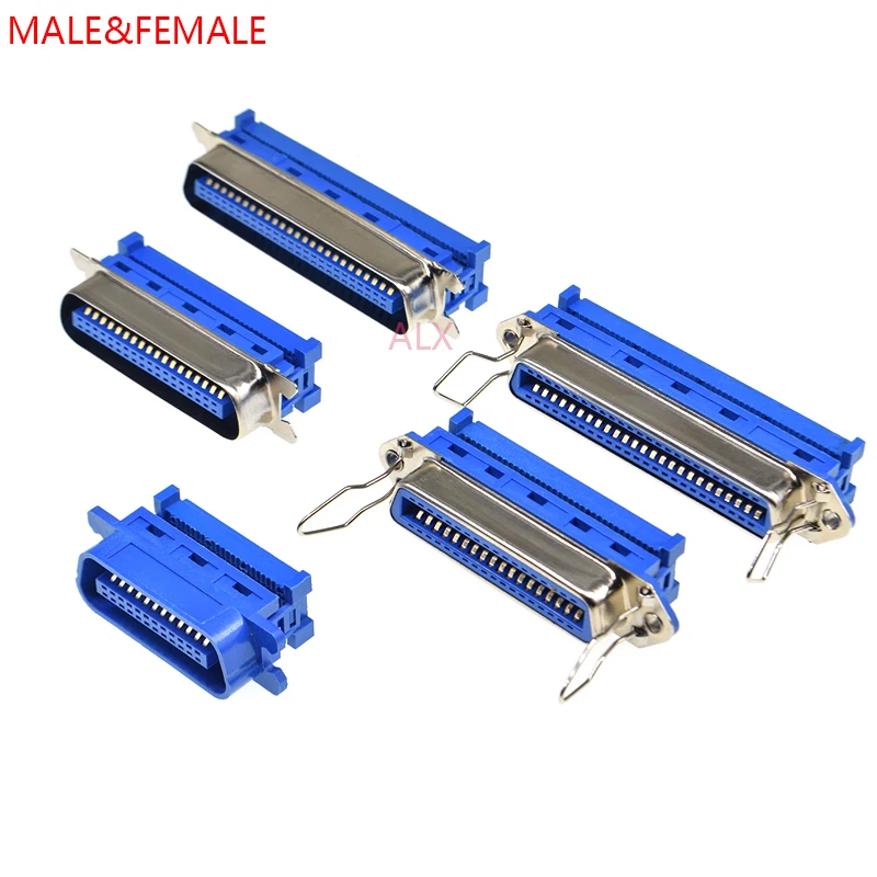 1PCS 57 Series 24/36/50 pin male female plug connector Line Pressed Type for computer printer 24pin/36pin/50pin