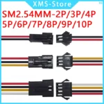 5 sets SM2.54MM 2/3/4/5/6/7/8/9/10P JST LED Connectors,Male And Female Connector for 3528 5050 RGB RGBW RGBWW LED Strip light
