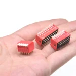 10PCS red 1/2/3/4/5/6/8/10/12 Position bits dip TOGGLE switch doule Row PITCH 2.54MM Slide Switches Right Angle - Image 4