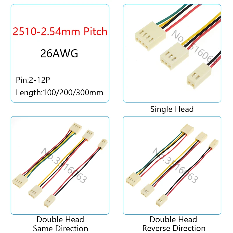 5/10Pcs KF2510 2510 2.54mm Female Plug Connector With Wire 100/200/300mm Cable 2/3/4/5/6/7/8P Pin Double Jumper Line For Arduino