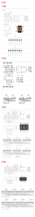 5Pcs LED Digital Tube Display 0.28/0.36/0.4/0.56/0.8-Inch 1/2/3/4-Bit 7 Segment Common Cathode/Anode Red/White/Yellow/Green/Blue - Image 15