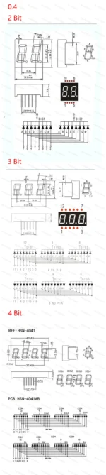 5Pcs LED Digital Tube Display 0.28/0.36/0.4/0.56/0.8-Inch 1/2/3/4-Bit 7 Segment Common Cathode/Anode Red/White/Yellow/Green/Blue - Image 16