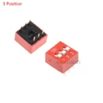 10PCS red 1/2/3/4/5/6/8/10/12 Position bits dip TOGGLE switch doule Row PITCH 2.54MM Slide Switches - Image 10