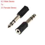 1pcs 6.35mm 6.5mm 1/4" Mono Male To 3.5mm 1/8" Female Connector 2 Pole 3 Pole Jack Audio Speaker Terminal Plug Headphone Adapter - Image 4
