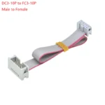 2PCS DC3-FC Male to female 2.54MM pitch connector 10 PIN 20CM 30CM Flat Ribbon DOWNLOAD Data Cable IDC BOX HEADER 10P