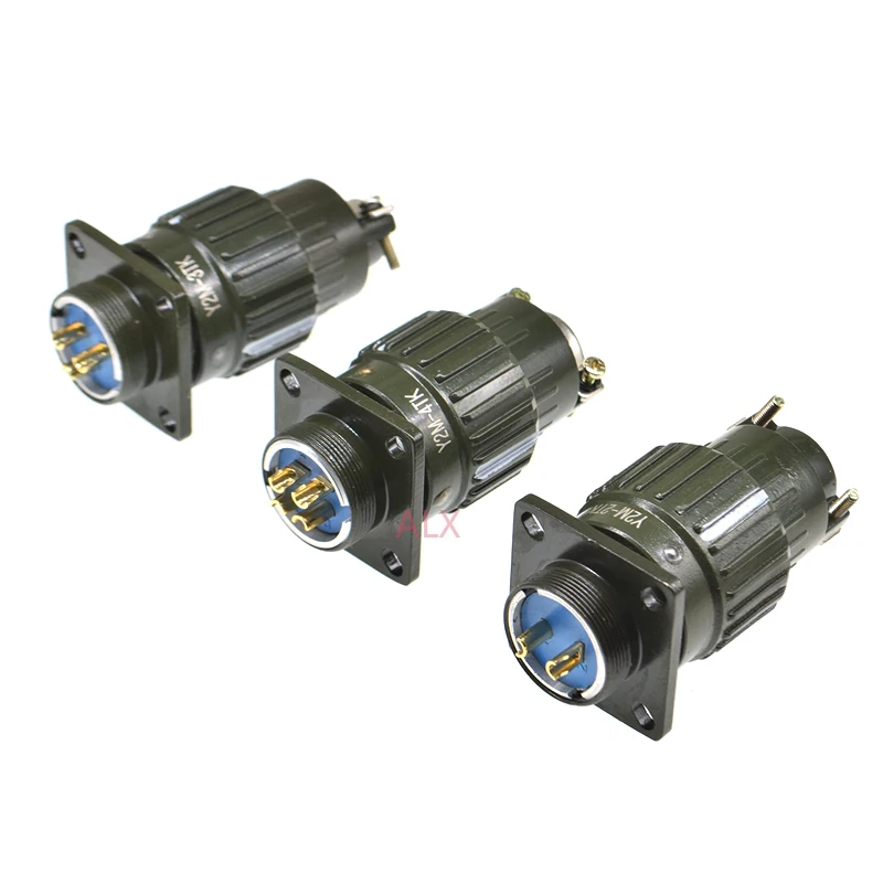 Y2M series 21mm Y21M fast buckle Aviation cable connector plug male & female 2/3/4/5/7/10/14/16 pin 2p/3p/4p/5p/7p Army green